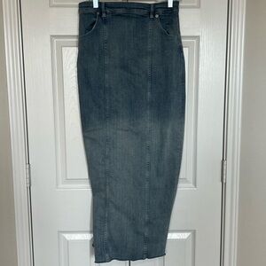 Zara Denim Fitted Maxi Skirt